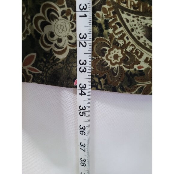 Vintage Skirt Women’s 10 Green Brown Paisley Floral Ankle A-Line Elastic Forest - Picture 6 of 9